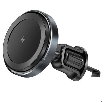 Support Téléphone Voiture Universel Rotatif Réglable Avec Chargeur Magnétique 15W - Noir