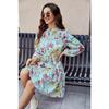 Spring and Autumn Women's Dress Printed Fashion Loose Cake Dresses Hundred Long Sleeve Dress