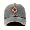 Texaco Car Oil Pattern Printed Washed Baseball Cap In a Vintage Urban Style Adjustable Dad Hat Suitable for Both Men And Women