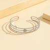 Retro Hollow Star Moon Stainless Steel Bracelet, Adjustable & Vacuum-Plated 18K Gold Jewelry.