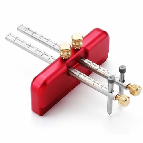 CarAngels New Woodworking Marking Gauge, T-Square, Two-Head, Simultaneous Parallel Line Drawer, Aluminum, Easily Draws Two Straight Lines, for Carpent