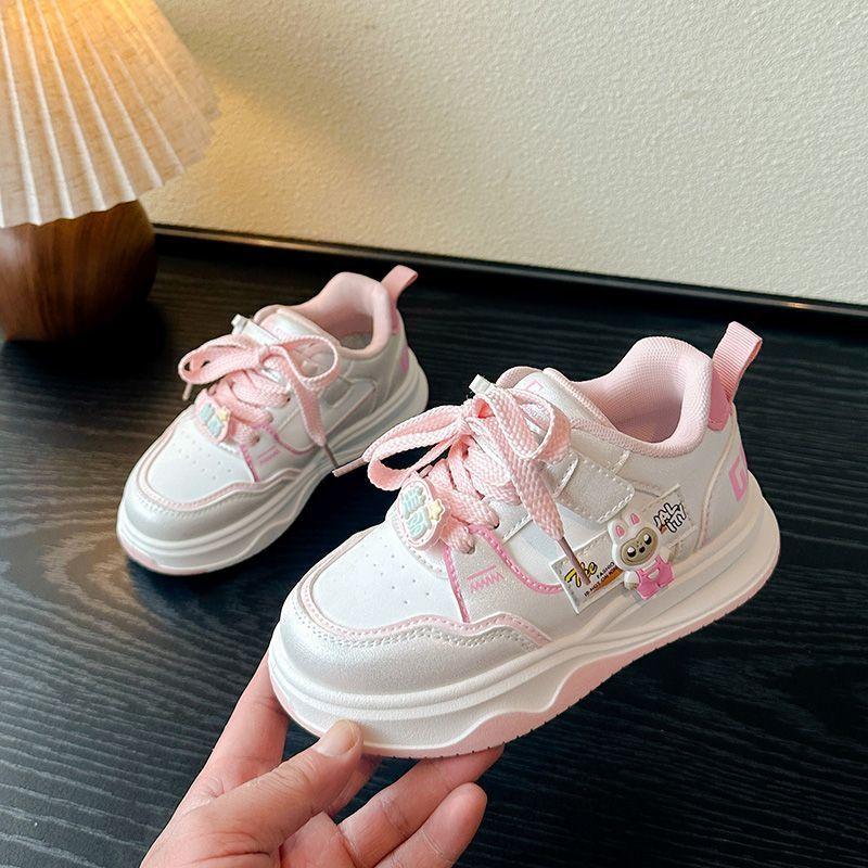 Spring Girls' Casual Sneakers and Children's Soft-soled Board Shoes