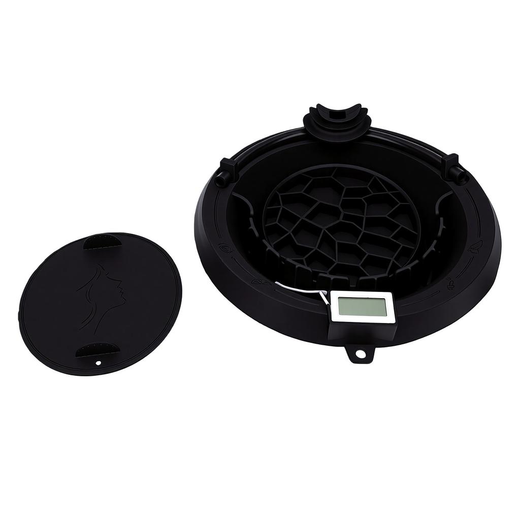 Foldable Ice Face Bowl with Breathing Tube Thermometer Ice Bath Face Basin for Home Travel Black