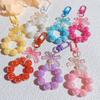 Plastic Fashion Beaded Bow Keychain Exquisite Candy Color Pearl Keyring Creative Shiny Bows Beaded Pendant Girls