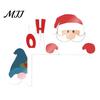 Decorazione Murale Natalizia da Interno, Segno Angolare in Legno per Porta di Natale, Ornamento Festivo a L da Appendere, Regalo per Festa in Casa, Babbo Natale Renna Pan di Zenzero