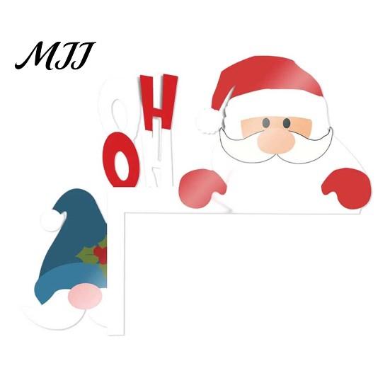 Decorazione Murale Natalizia da Interno, Segno Angolare in Legno per Porta di Natale, Ornamento Festivo a L da Appendere, Regalo per Festa in Casa, Babbo Natale Renna Pan di Zenzero