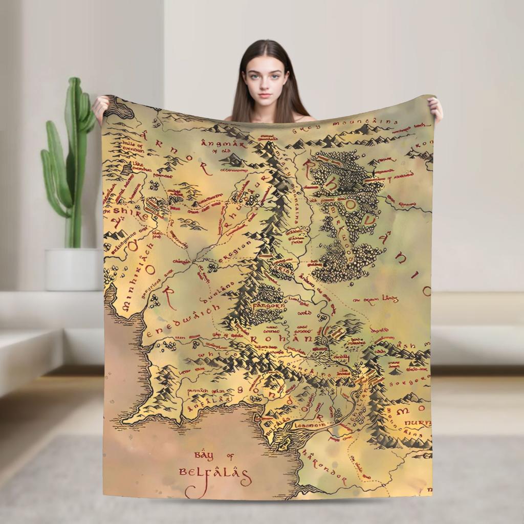 L-Lords Of The R-Rings  Blanket  Travel Office Flannel Throw Blanket For Bedroom Soft Warm Design Quality Bedspread