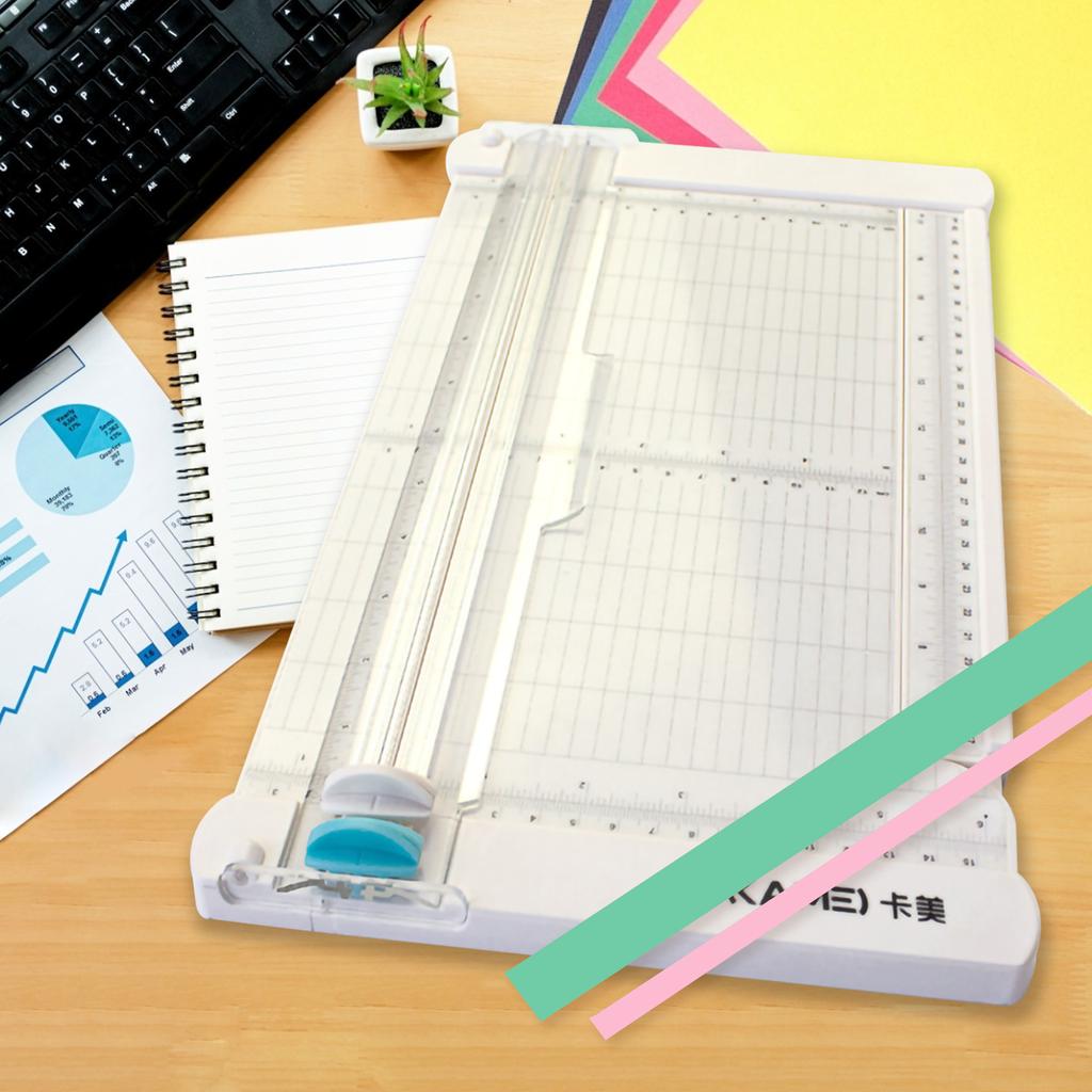 Mini Paper Trimmer Guillotine Cutter Desktop Paper Cutting Machine with Security Cutter Head Side Ruler for Craft Paper Photos