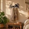 Metal Wall Hook Rack with Elephant Design 7 Hooks for Hanging Keys Towels Coats and Accessories Creative Home Organization Storage