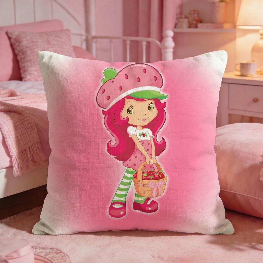 sStrawberry Shortcake Cushion Cover Premium Comfort Reversible Pillow Cove Two in One Design for Any Room Car Interior