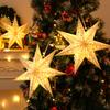 3pcs Elegant Paper Star Hanging Pendants, Ideal for Party & New Year Decor, Festive Atmosphere, No Electricity Needed