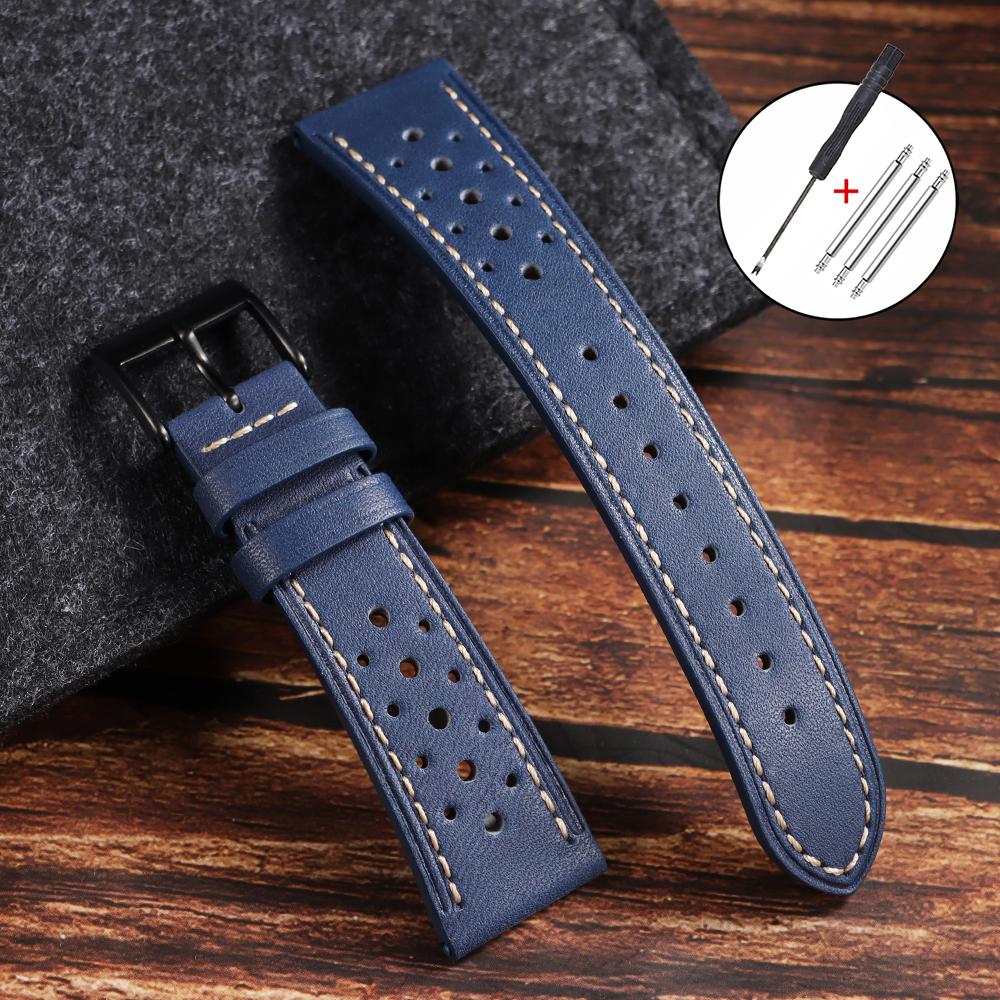 Curea de Ceas Vintage din Piele de Vițel cu Ceară Ulei 20mm 22mm 24mm Universală cu Cataramă Neagră Curele Smartwatch Poros Brățară Respirabilă