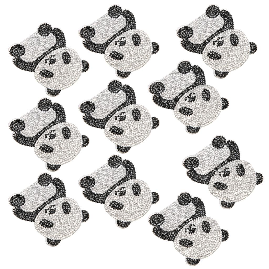 10Pcs Rhinestone Patch Iron On Crystal Applique Cartoon Decoration for DIY CraftPanda