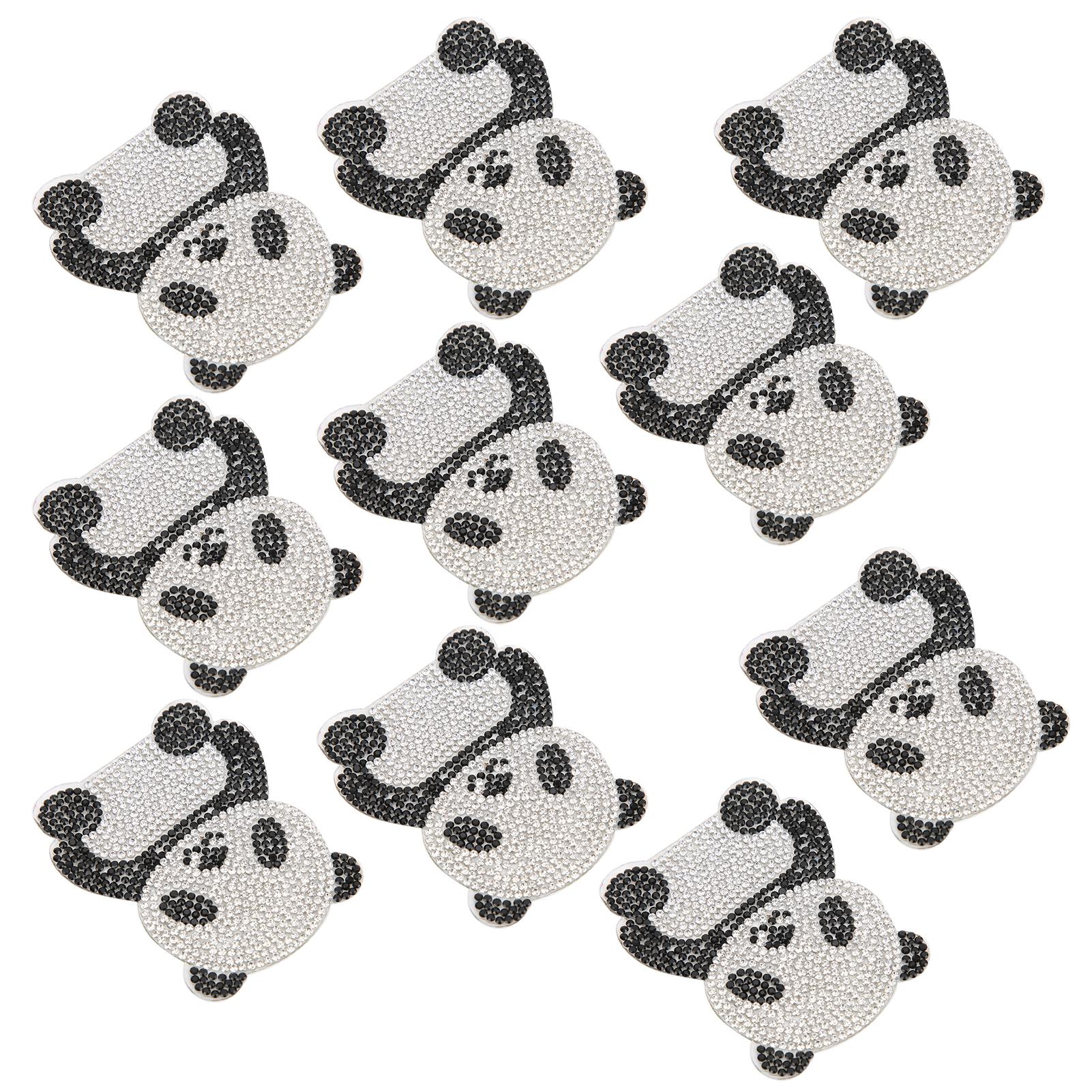 

10 шт. Стразовые нашивки Приутюживаемые Кристальные аппликации Мультяшные украшения для DIY рукоделия Панда