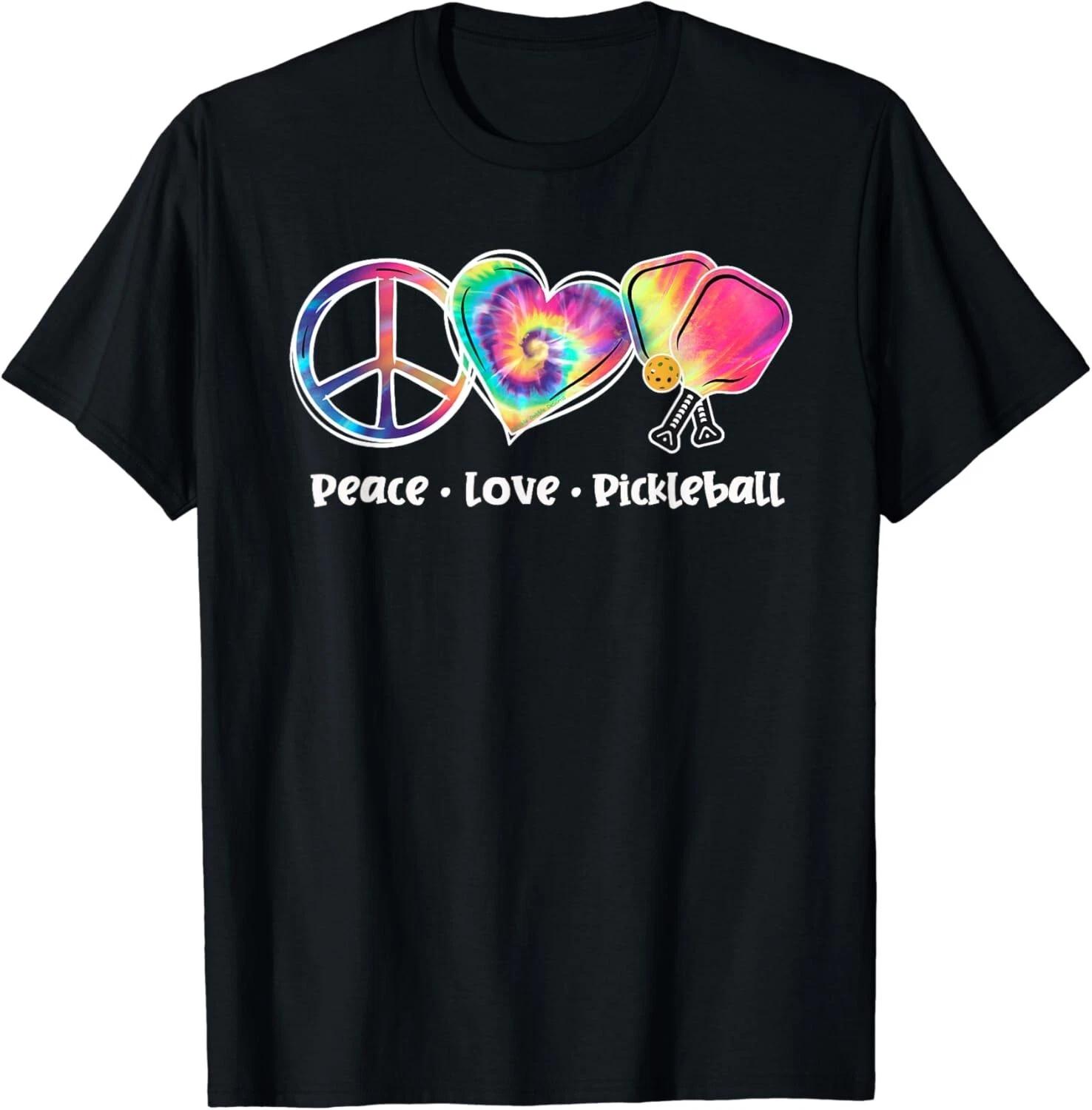 Tie Dye Peace Love Pickleball Lovers Cute Pickleball Gift Unisex T-Shirt M