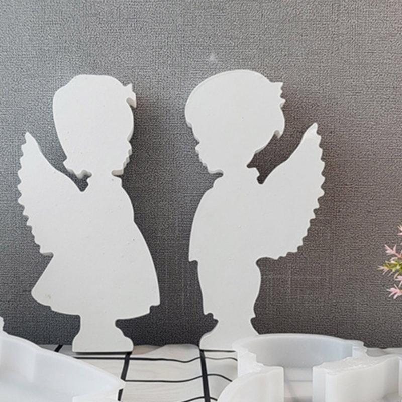 3D Angel Candle Silicone Mold Boy Girl Shape Scented Candle Plaster Concrete Resin Mould Handmade Craft Home Decorations