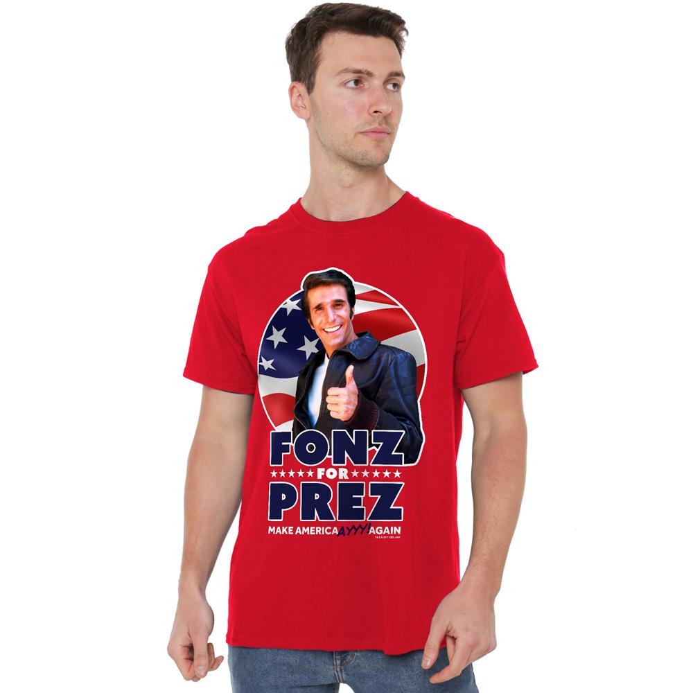Happy Days Mens Fonz for Prez T-Shirt