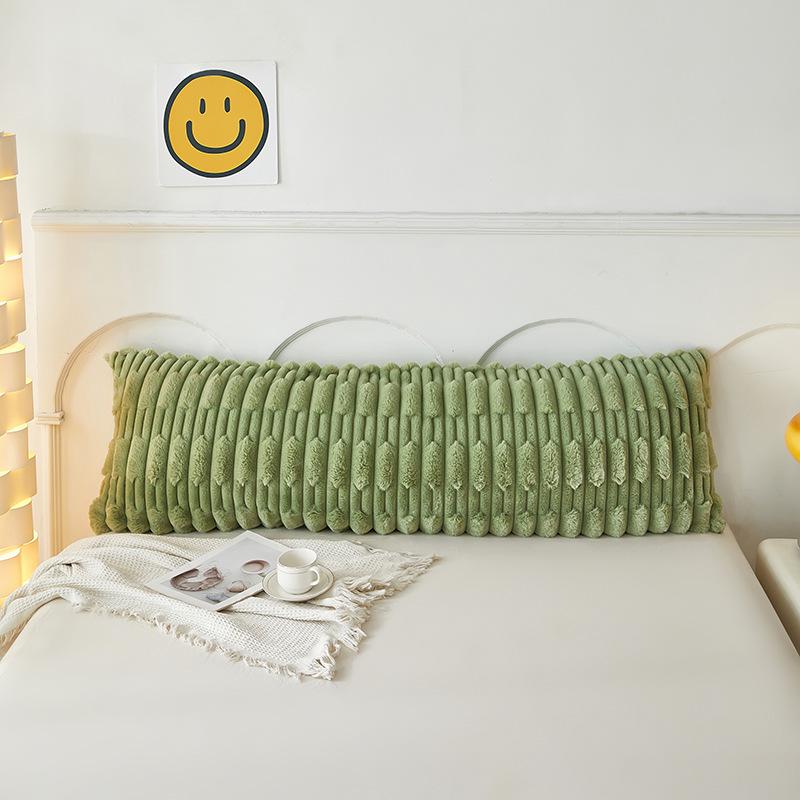 Langer Kissenbezug aus Plüsch-Kunstkaninchenfell – Doppelter Kissenbezug aus Milchsamt-Fleece