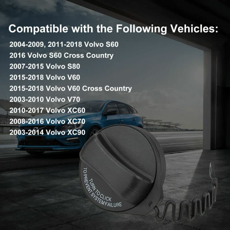 ZUANYUKO Tapa de Gasolina Tapa de Llenado de Combustible para Volvo V70 S60 XC90 S80 XC60 V60 Tapa de Tanque de Combustible de Coche 31392044