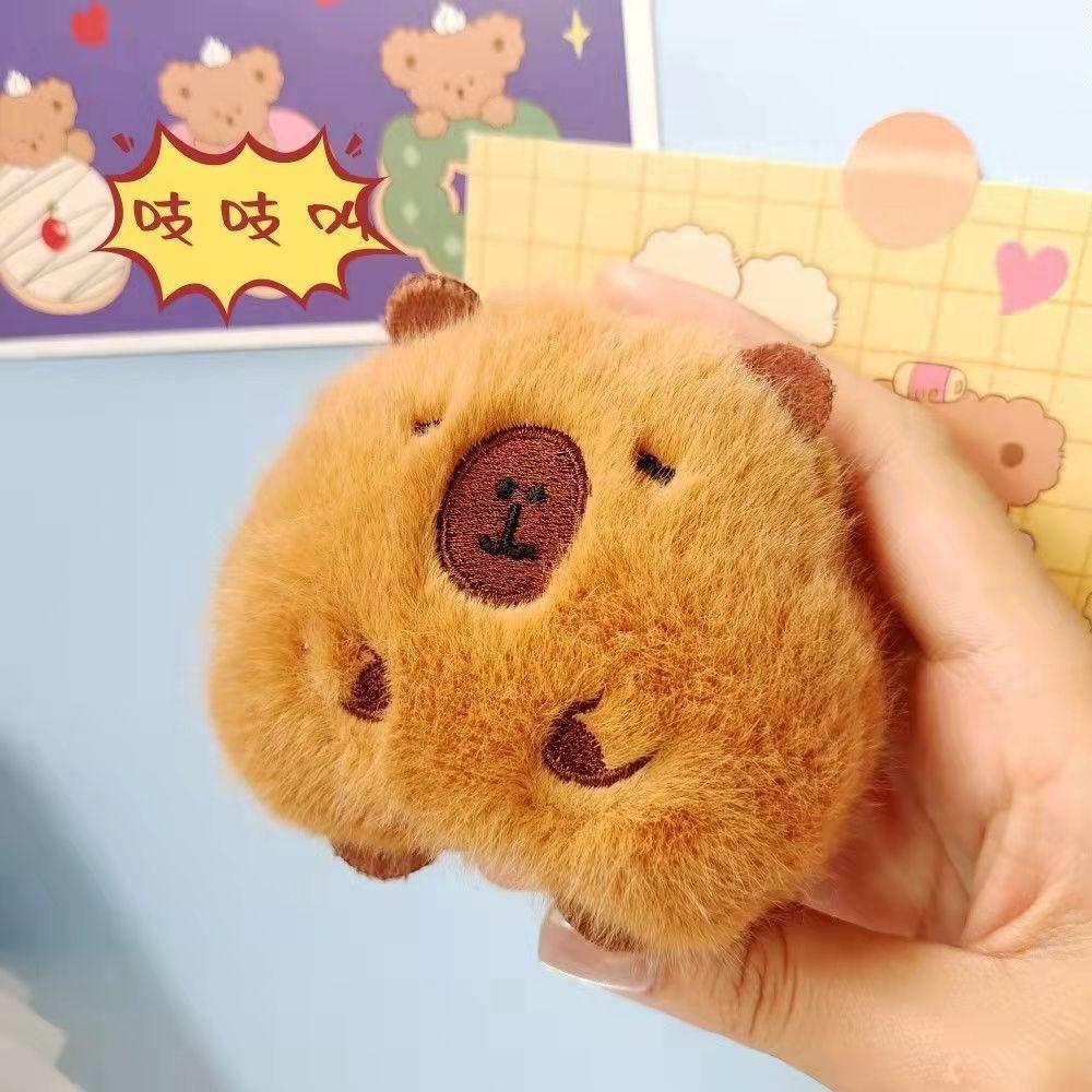

Мягкий плюшевый брелок Capybara, мультяшный рюкзак Capybara, декор, новый брелок для ключей от машины коричневый
