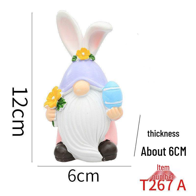 Gnom Elfin Iepuraș de Paște Ornament din Rășină