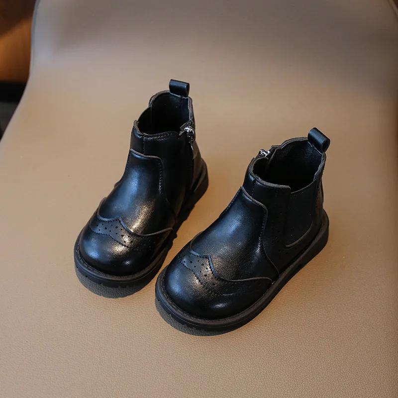

Versatile Baby Girl Boot Must-have Outdoor Lounging for Spring Autumn Clssic Princess Chelsea Short Boots New Girls Shoes G11282 21 чорний
