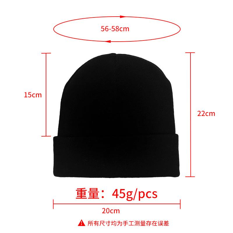 Knitted Hat Versatile Cold-proof Autumn and Winter Hat Women's Wool Hat Spot Pullover Hat Knitted Hat Men's