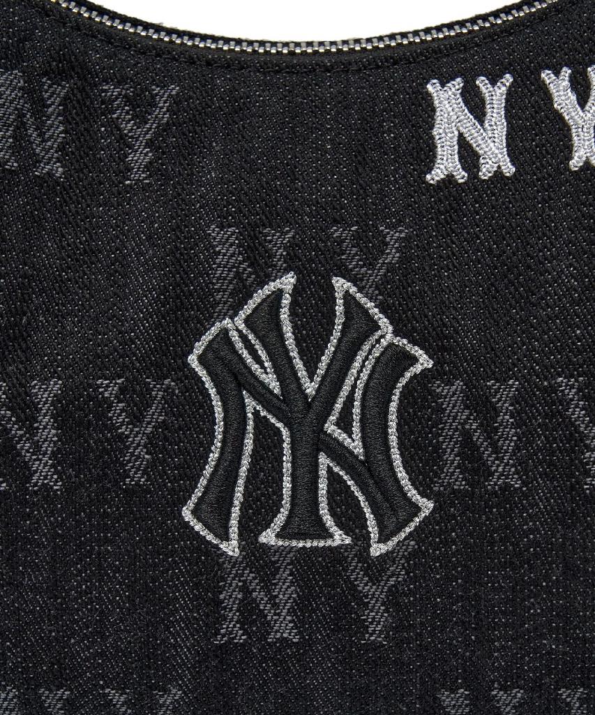 Mlb Hip Monogram Jqd Denim Hobo Bag Ny (Black)