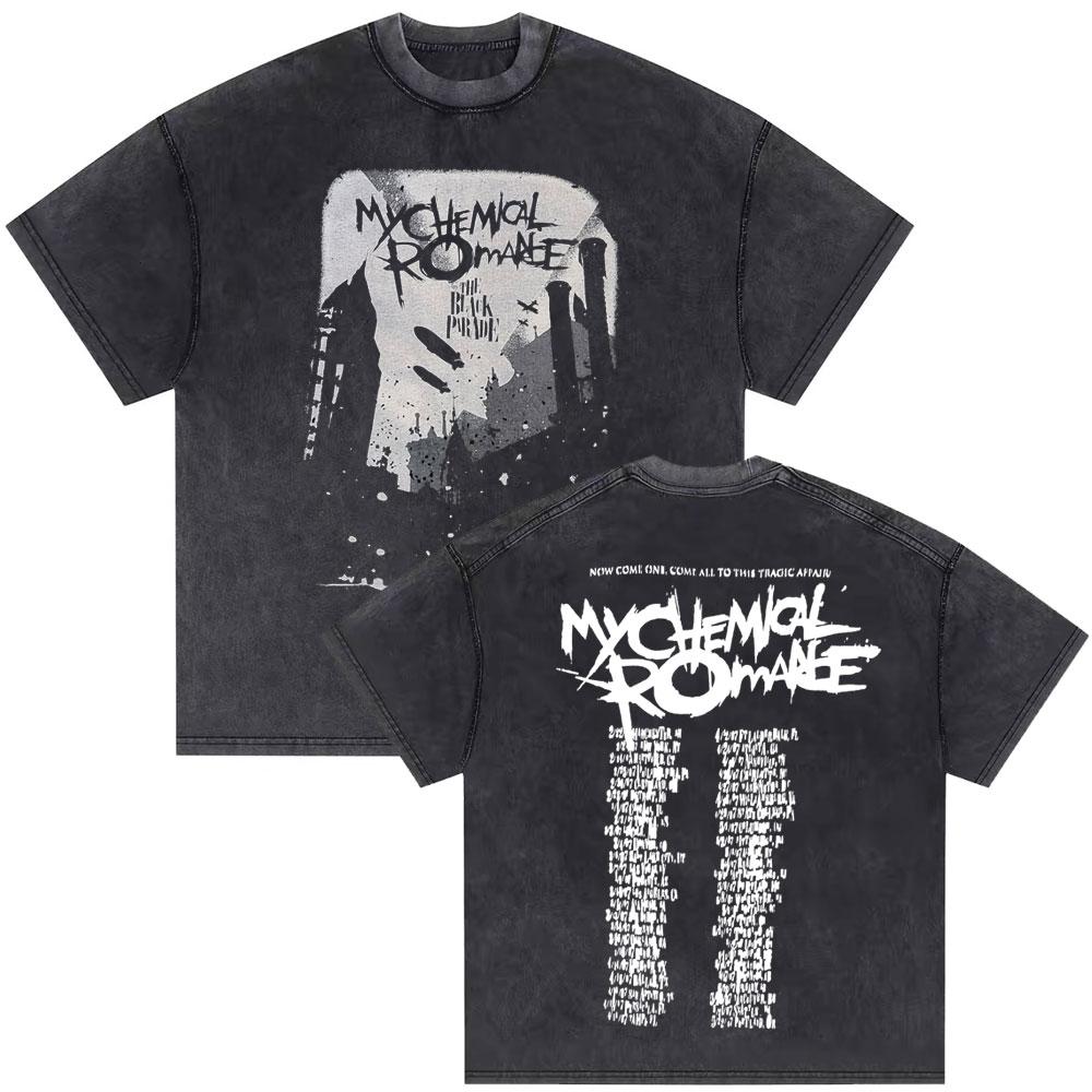 

Washed Vintage My Chemical Romance Your Memory Will Carry on Graphic T Shirt Men Women Punk Emo Rock Casual Pure Cotton Tshirt S