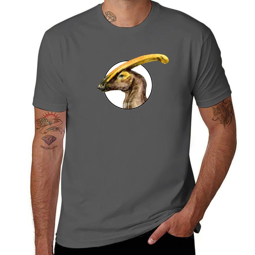 Dinosaur Parasaurolophus Walkeri Tshirt Minimalist Casual Short Sleeve Top