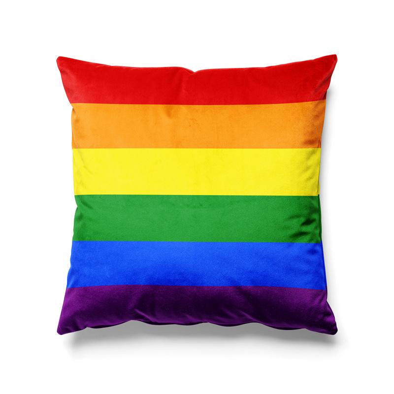 Aertemisi 18'' X 18'' 6 Strepen Regenboogvlag Gay Lgbt Vierkant Sierkussen Kussenslopen Hoezen Kussenslopen 45Cm X 45Cm Peach skin 18*18(CM)-1Pcs