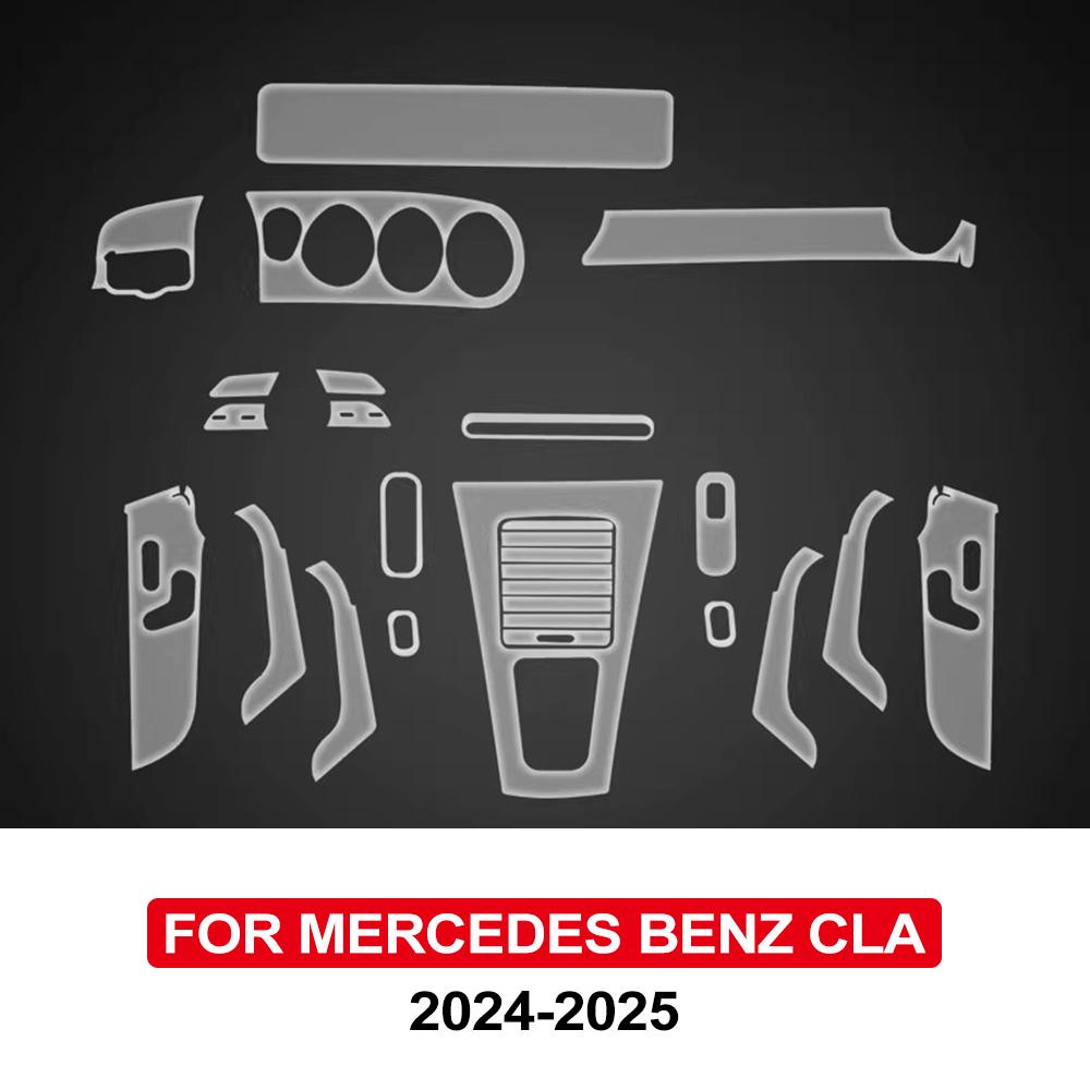

Car TPU Protector Film for Mercedes Benz CLA 2026 2026 Interior Center Console Media Dashboard Navigation Pre-cut Anti-scratch Right Hand Drive