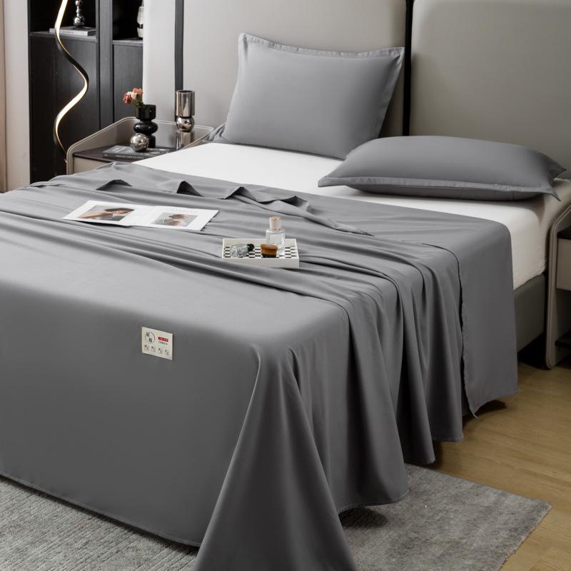 

100% хлопок-сырец Класс А цельная простыня летняя однотонная стиранный хлопок простыня утолщенная шифровка студенческое общежитие комплект из трех предметов 160 * 235cm [1.2m bed] single sheet