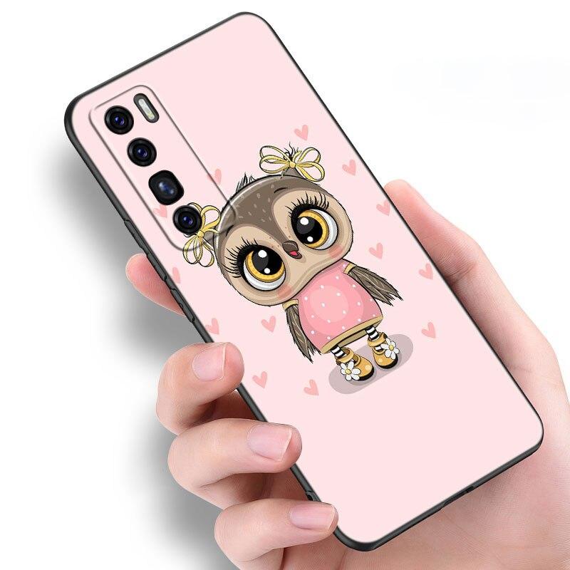 Kreskówkowa Sowa Słodkie Sowy Etui Dla Huawei NOVA 8 9 Pro 8i 7i 7SE Y60 5T Mate 40 30 20 10 Lite Honor 50 30 Premium Pro Plus 30S Pokrowiec