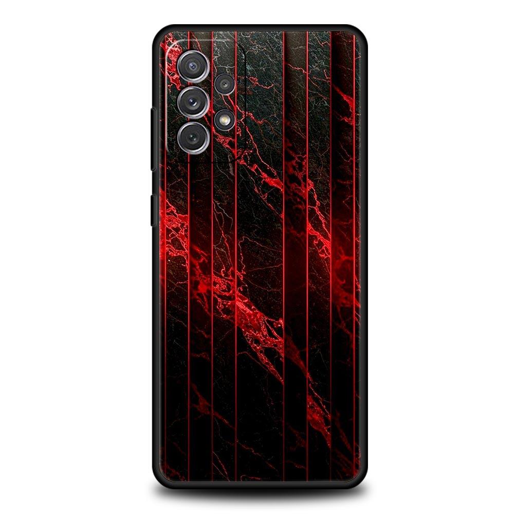

Black Red Ripple Art Phone Case for Samsung Galaxy A55 A35 A15 A14 A13 A25 A54 A51 A71 A72 A73 A32 A52 A41 5G Soft TPU Shell Bag Samsung A55