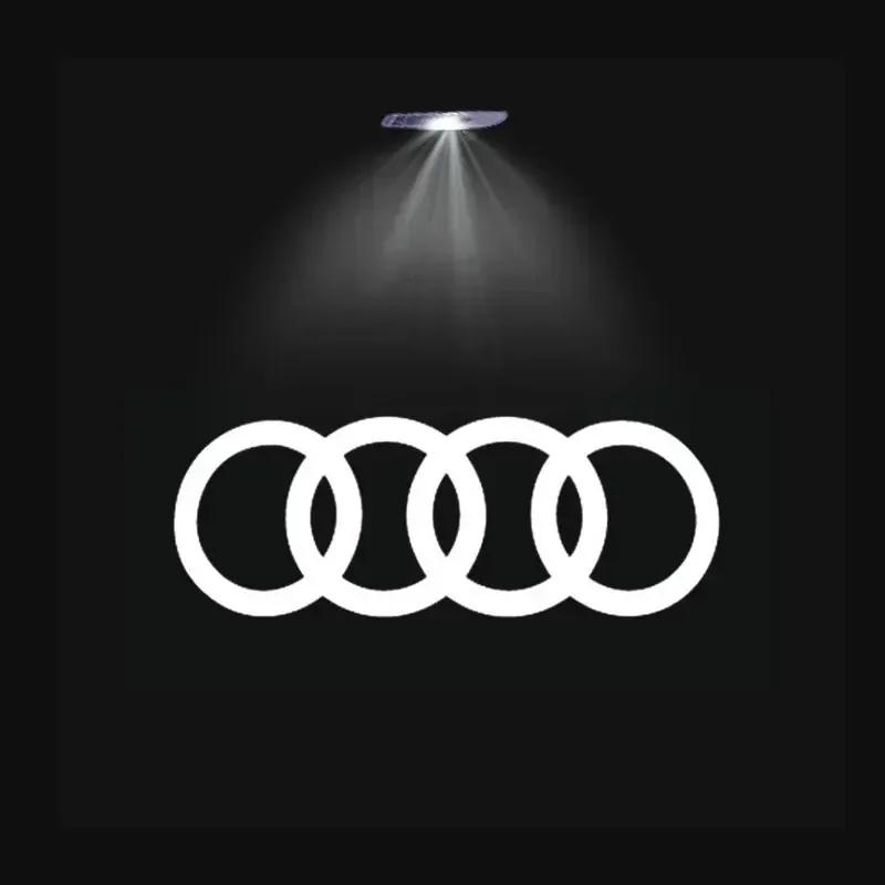 2/4PCS car door LED landing projection welcome lights for Audi Sline S3 S4 S5 S6 S7 S8 RS Gecko Quattro auto parts.