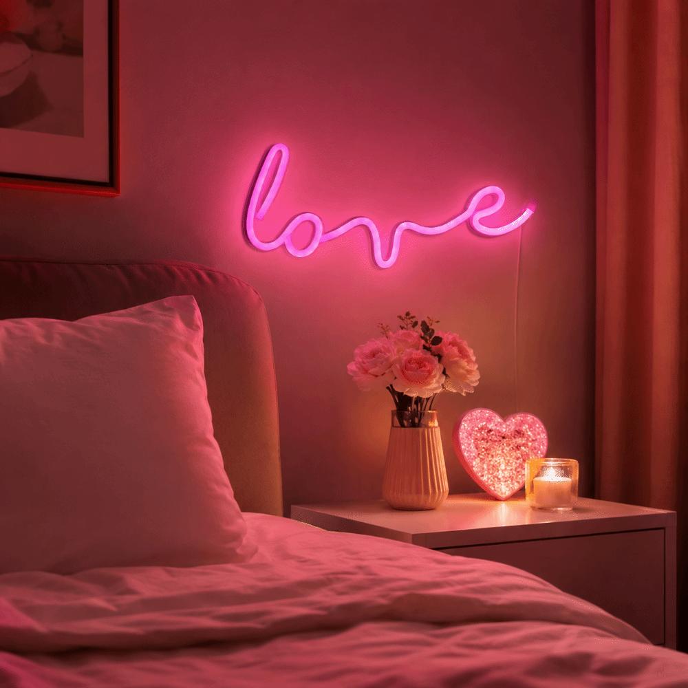 USB or Battery Powered LED Light Love Neon Light Unique Neon Sign  Living Room