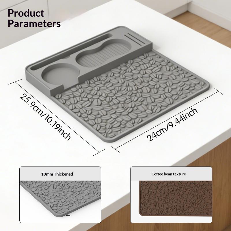 Espresso Tamping Mat, Professional Silicone Barista Station With Tool Slots, Compatible With Portafilters, Heat Resistant Mat
