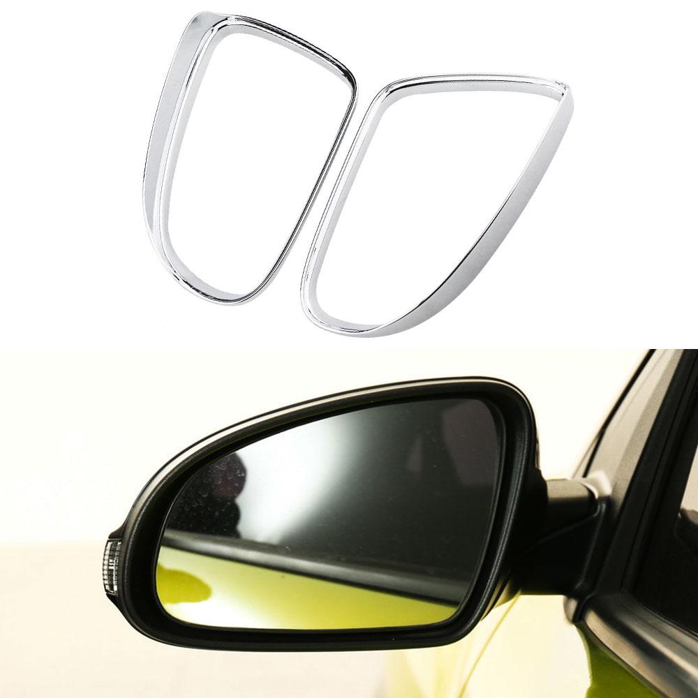 Car Side Door Rear View Turning Mirror Eyebrow Cover Trims for Hyundai Kona 2017-2023 Accessories Chrome Carbon 2pcs/Set