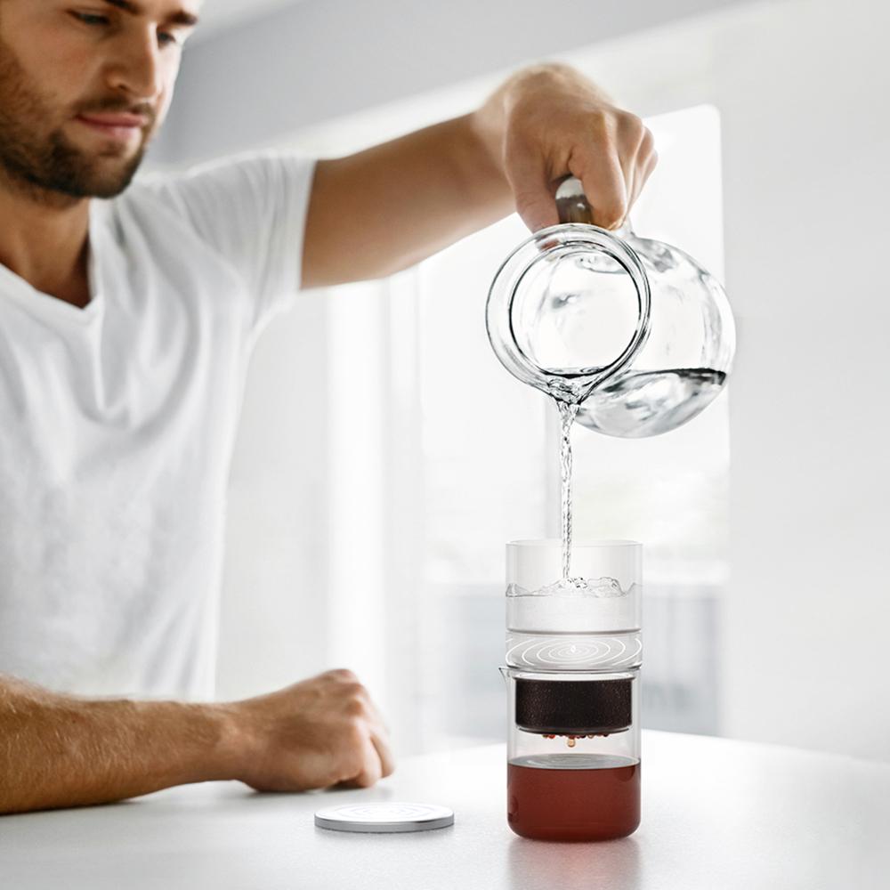 300 ml/10,15 oz Kaltbrühkaffeemaschine für die Tee- und Kaffeeextraktion, Borosilikatglas-Tropfer, vereist