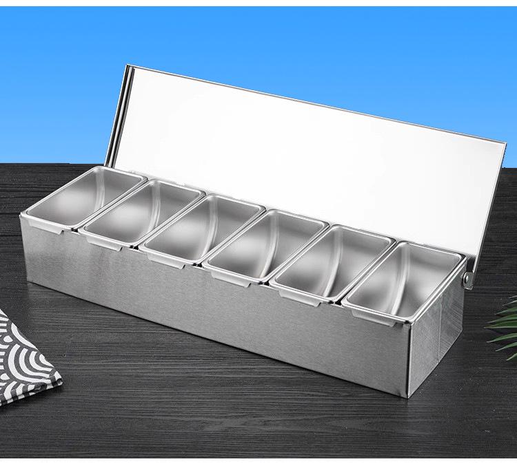 Gewürzbox aus Edelstahl mit Klappdeckel für Küchen- und Restaurantgebrauch