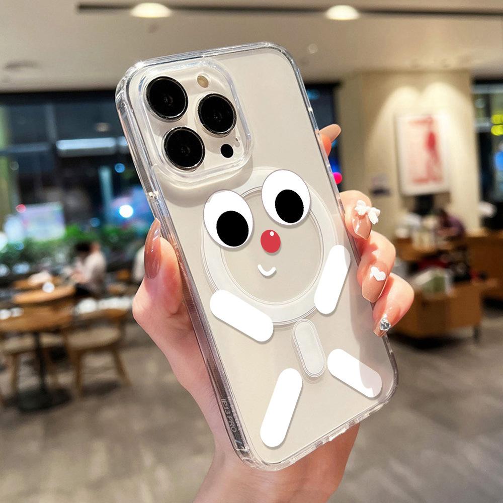 Funny Fun Eyes Suitable for Samsung S25Ultra Magnetic Mobile Phone Case S24 FE Simple S23/S24 Hard Case