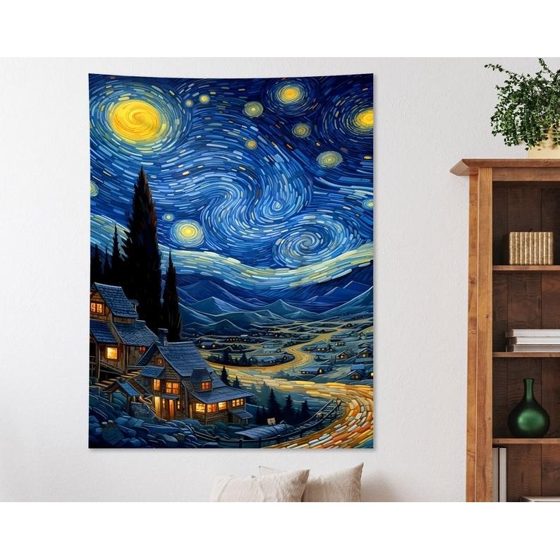 starry night tapestry 75x100
