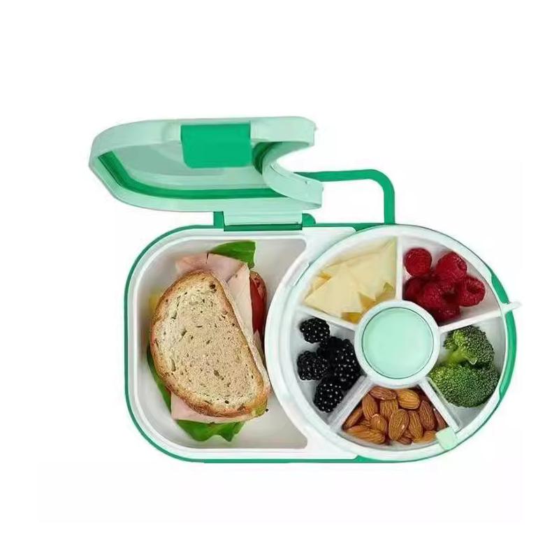 

Вращающаяся тарелка для орехов, детский ланч-бокс, детский органайзер для закусок, переносная тарелка для пикника на открытом воздухе, коробка для сэндвичей, коробка для хранения продуктов