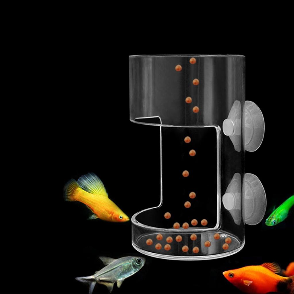 Einstellbarer, schwimmender und sinkender Futterspender für Fische. Platzsparender, leicht zu reinigender Fischfutterspender, geeignet für den Einsatz im Heimaquarium