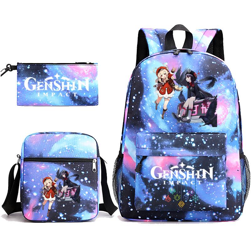 Yuanshen Backpack 3 Pieces/set Girls Boys Travel Shoulder Bag School Backpack
