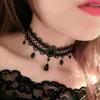 European And American Gothic Lace Collarbone Chain Women's Choker Simple Black Punk Accessory Collar