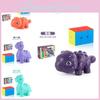 Cubo Quebra-cabeça Educacional Colorido 2x2 Dinossauro Com Design de Rotação Suave Para Crianças