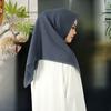 Zipper Design Muslim Hijab Solid Gray Instant Scarf Practical & Modest Islamic Headscarf for Women's Ethnic Fashion & Daily Use
