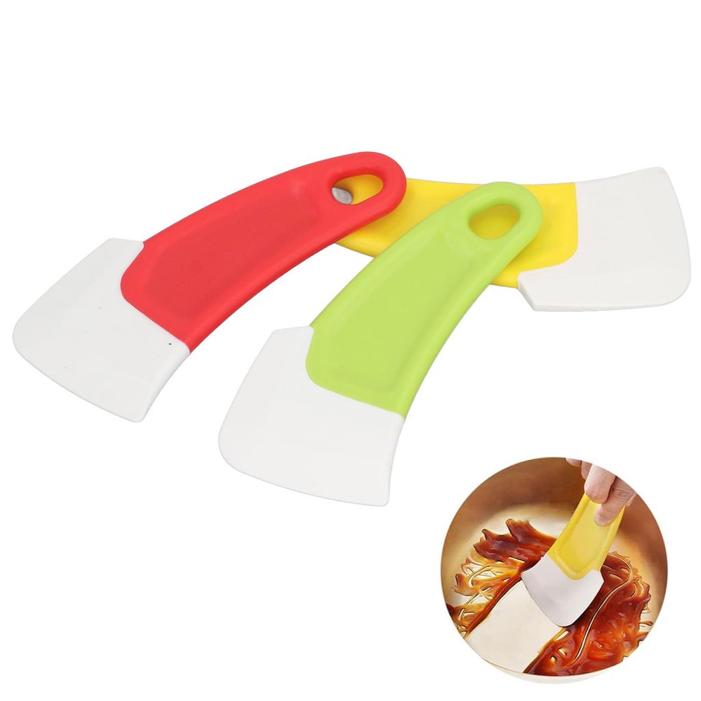 3pcs Silicone Pan Scraper Dish Cleaning Spatula Non Stick Reusable Curved  Kitchen Pan Pot Clean